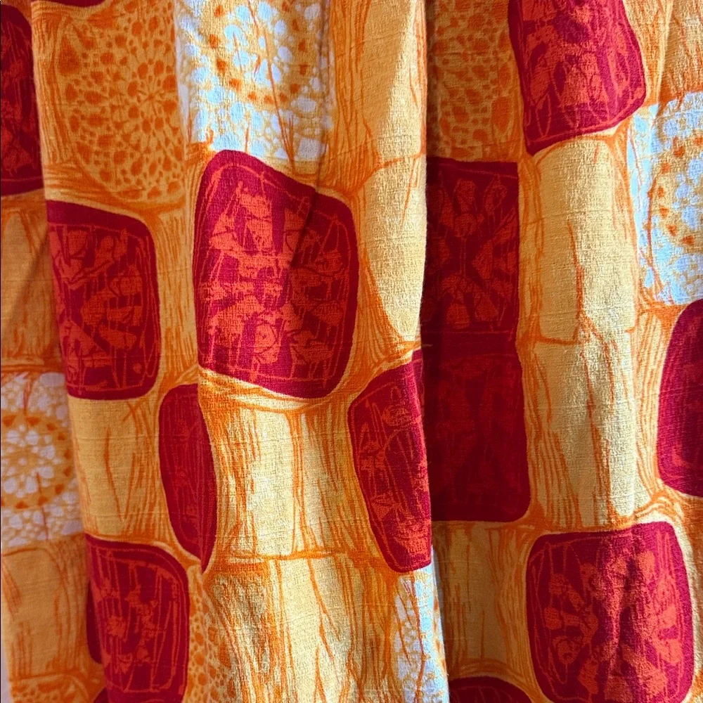 Vintage Made in Hawaii Elegant Red and Yellow Patchwork Maxi Dress - Picture 8 of 11